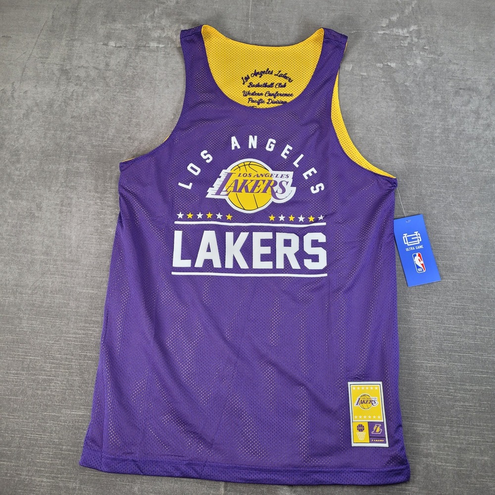 Los Angeles Lakers Basketball Jersey Mens Ultra Game Reversible NBA‎ New